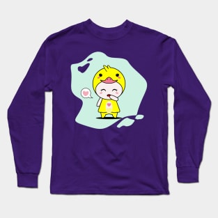 Cute Duck Character Long Sleeve T-Shirt